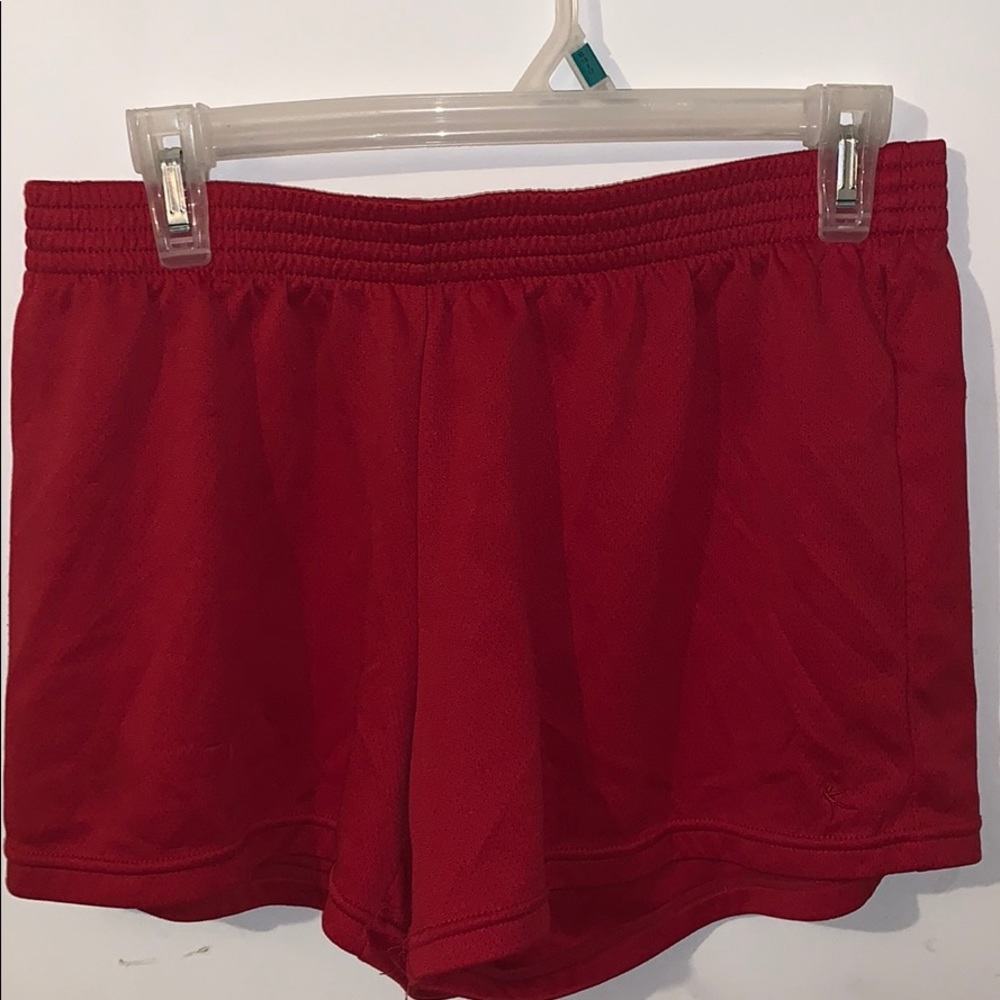 Red activewear shorts